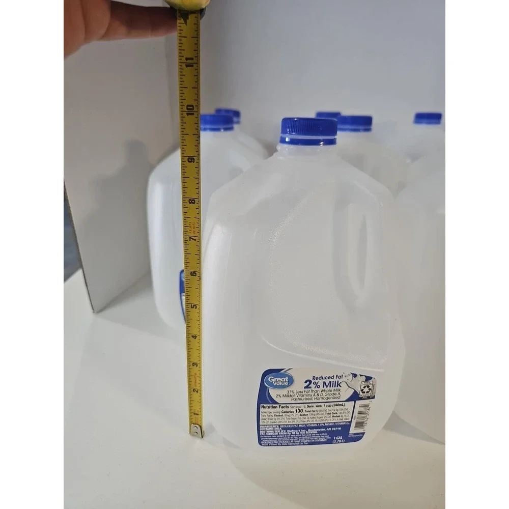 8 Empty 1 Gallon Plastic Milk Jugs w/ Blue Caps Clean Craft Garden DIY...